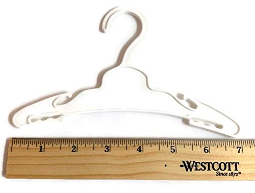 12 White Plastic Doll Hangers (1 Dozen) For 18 Inch Doll Clothes #TOP2