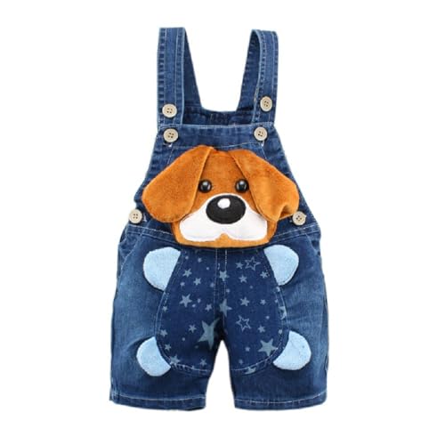 HYYSXBW Cute Baby Summer Jean Overalls Toddler Cartoon 3D Animal Denim Shortalls