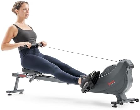 Sunny Health & Fitness Smart Magnetic Rower, Compact Quiet & Smoo...