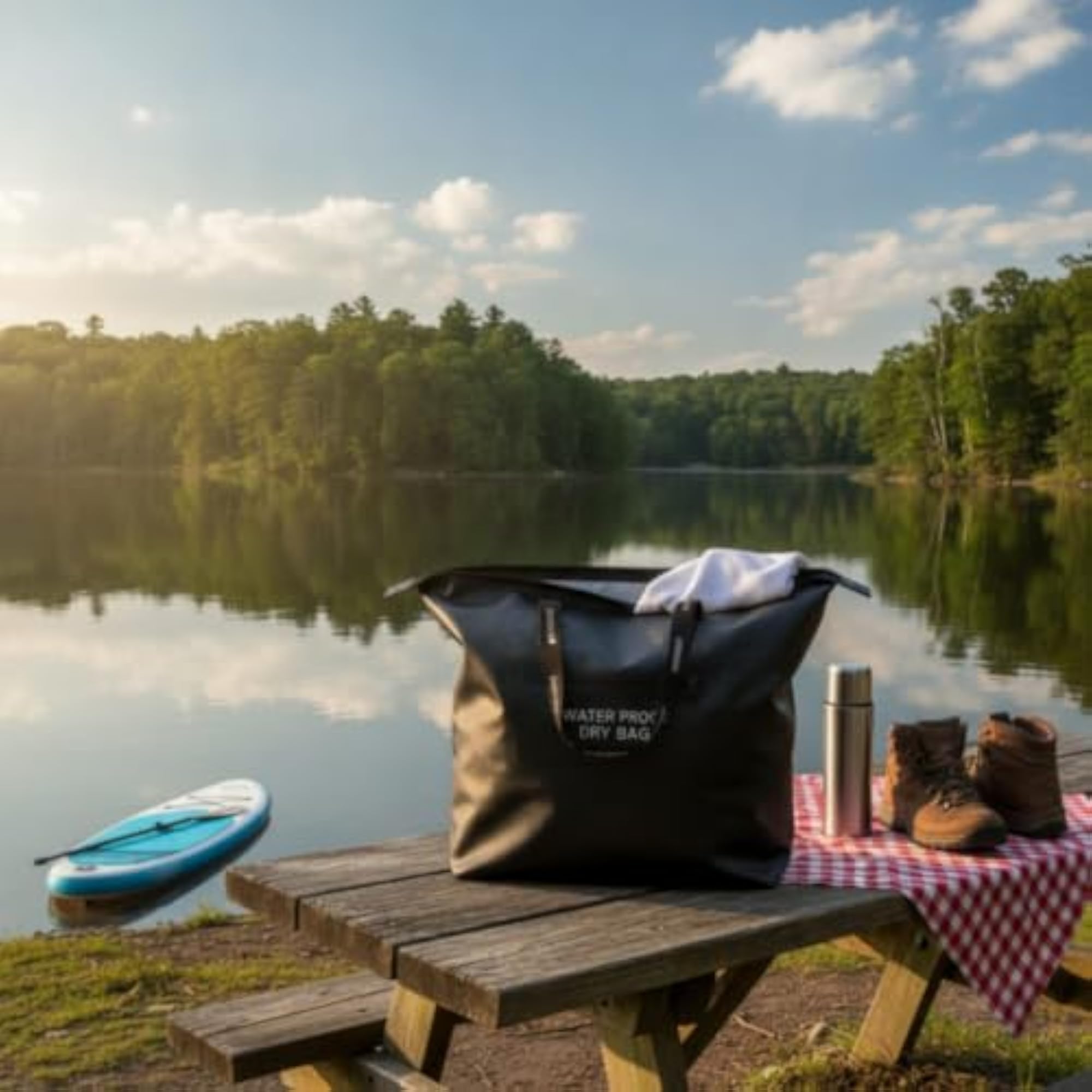 Waterproof Tote Bag with Zipper Pocket, Quick-Drying