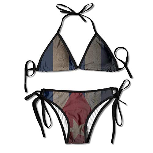 Bandera Cubana en la Pared Conjunto de Bikini Sexy para Mujer Traje...