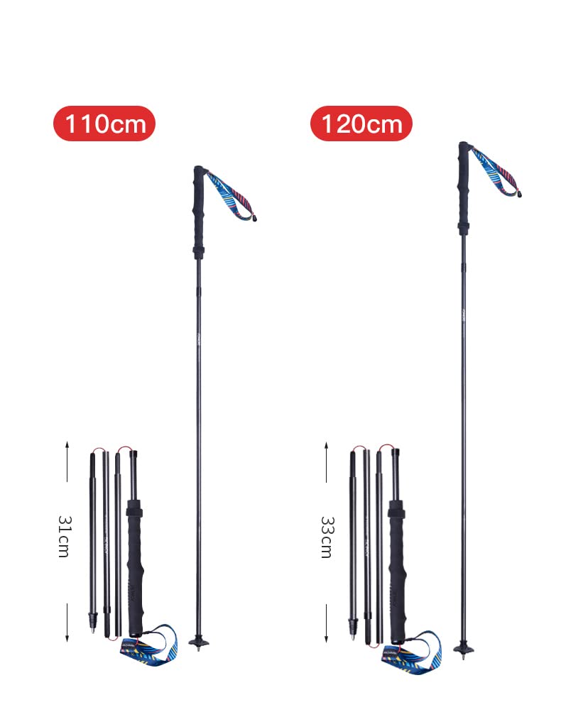 AONIJIE Canbo - Bastones de senderismo (110/120 cm, ultraligeros para senderismo, correr, bastones de montañismo, envío de parejas)