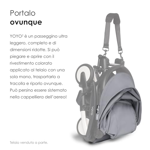 Rivestimento Colorato 6+ Babyzen Yoyo+, Stone - Solo Tessuti: Cuscino, Cappottina Abbinata E Tasca Posteriore Con Cerniera - Richiede Il Telaio YOYO2 (Venduto A Parte) - 4