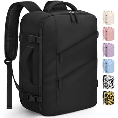 Capolo Travel Backpack for Women Men Waterproof Laptop Backpack Flight Approved Carry On Backpack Overnight Weekender Bag College Bookbag for Business, Work, Traveling Fits 17 '' Laptop,Black Cover