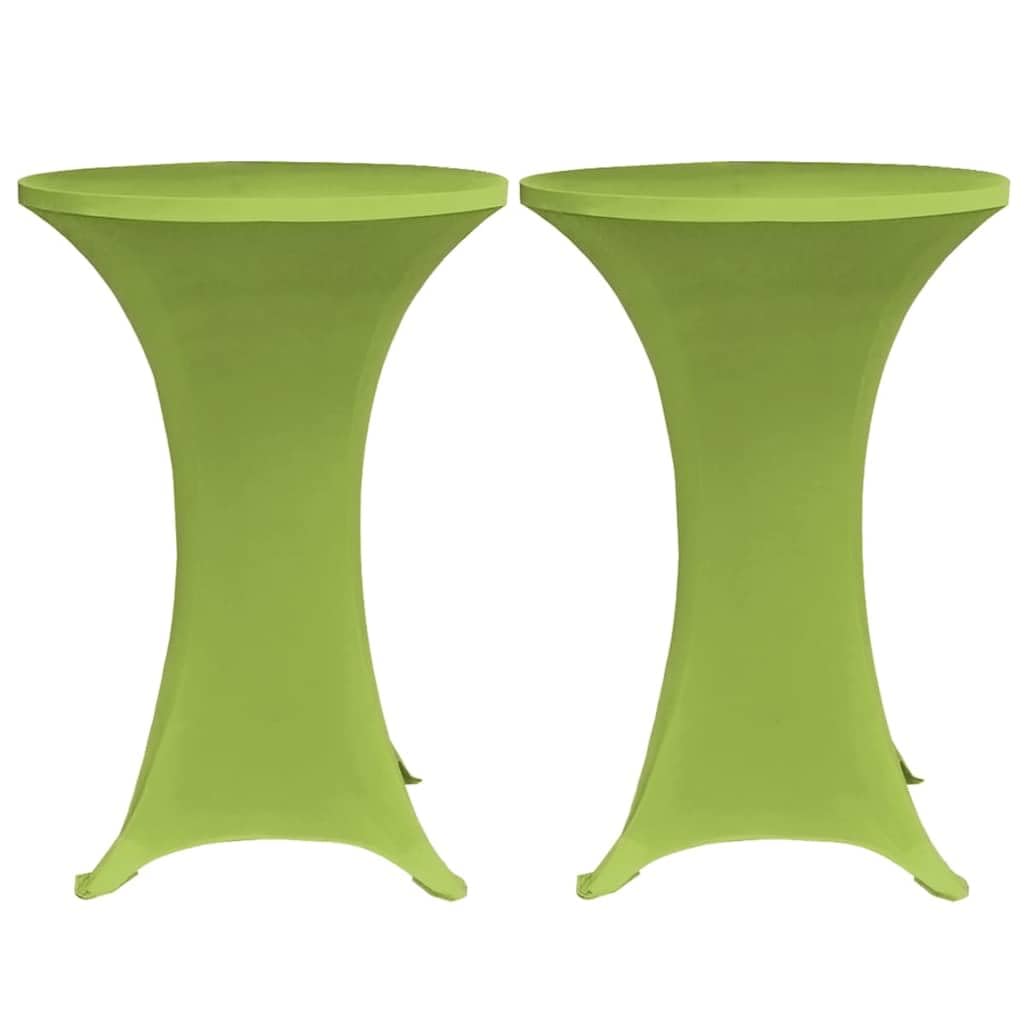 4er Set Stretch Tischhussen für Stehtische 60 cm Durchmesser, Elastische Stehtischhusse für Empfänge, Hochzeiten und Partys, Apfelgrün