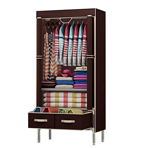 Armario de tela de 75x45x170cm color café armario de ropa portátil 2