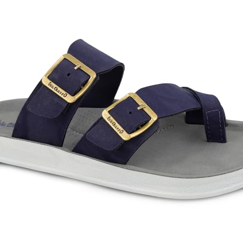Image of WALKAROO Men's Slip-On Sandals|Soft Cushion Footbed, Adjustable Dual Buckle Straps,Lightweight Flexible Sole, Anti-Slip|Daily Wear, Casual,Office Wear Sandals|WGR53247