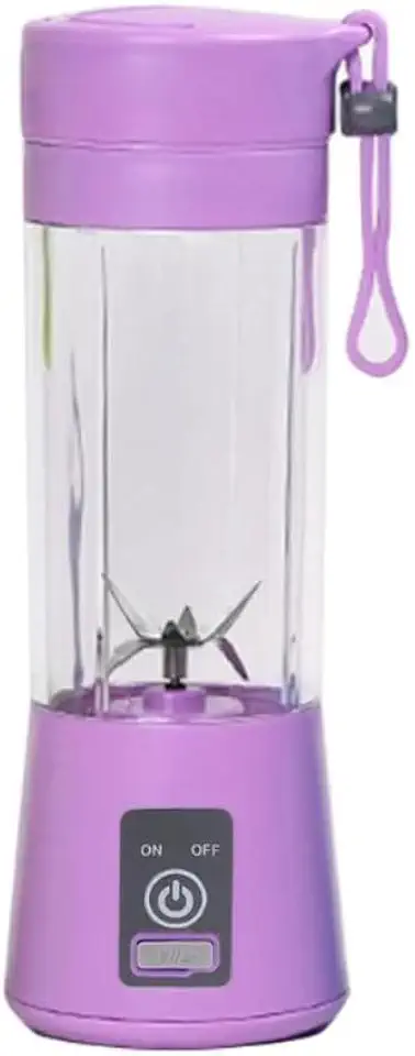 Mini Liquidificador Garrafa Portátil Mixer Juice Para Shake USB Recarregável 6 Lâminas Cup Coqueteleira Eletrica Sem Fio Frutas Whey Suco Academia Premium Marca LC Pagotti (ROXO)