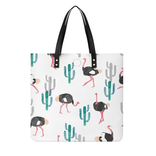 Sac à bandoulière tote bag autruche cactus grand modèle femmes pour vos sorties et shopping