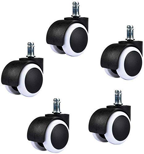 Image of Breewell Furniture Heavy Duty Pin Nylon Office Chair Wheels (Caster) Set of 5
