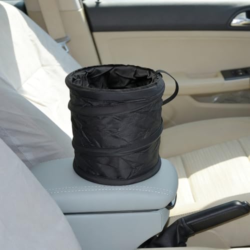 Image of Collapsible Pop-Up Car Trash Can Waterproof Car Garbage Bin and Trash Container for SUV Truck Travel Camping Black
