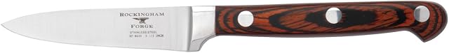 Rockingham Forge Essentials 8000 Series 3.5 Paring Knife with Classic Riveted Pakkawood Handles and Full Tang Construction, Stainless Steel Blades