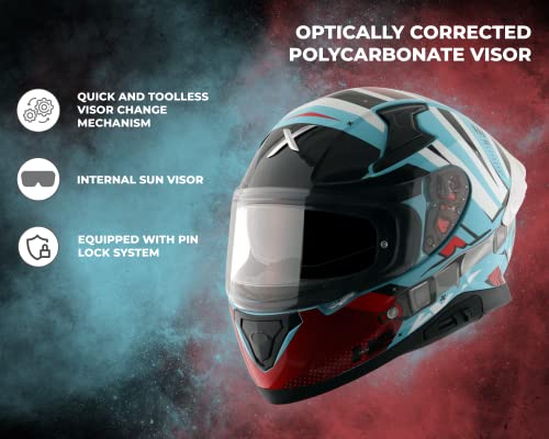 Image of Axor Helmets Apex Hex-2 Helmet (Hex Blue Red, Large)
