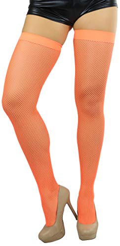 Image of ToBeInStyle Women's Fine Classic Fishnet Thigh High Stretch Nylon Novelty Stockings