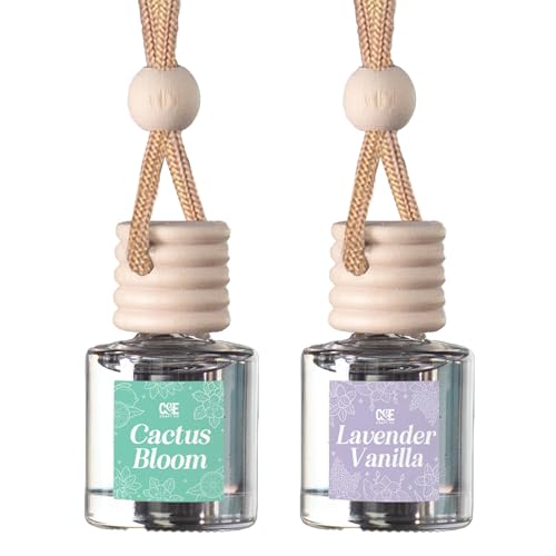 Image of CANDECraftCo Car Air Hanging Fragrance Oil, Car Auto Freshener for Essential Oils, Scents Fragrance Aromatherapy Automobile Diffuser, Long Lasting (Cactus Bloom + Lavender Vanilla)