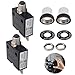 Thermal Circuit Breaker 20 Amps, Push Button Manual Reset Circuit Breakers 125/250V AC 50V DC Thermal Overload Protector L1 Series with Waterproof Button Caps, 20A 2 Pcs