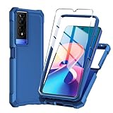 Mocotto for TCL 50 XE 5G Phone Case TCL 50 XE Nxtpaper 5G Casewith Tempered Glass Screen Protector,Slim Soft Silicone Full-Body Protective Case for 50 XE (Blue)