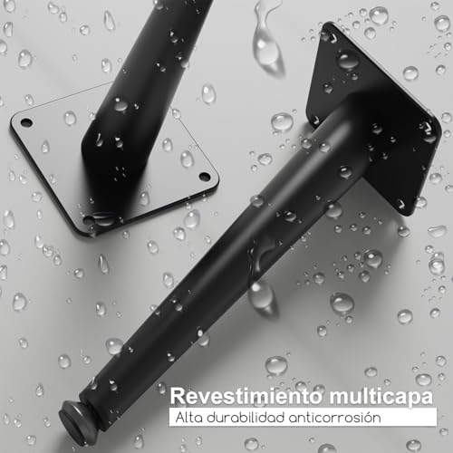 Patas cónicas metálicas negras de 30 cm para cómoda y sofá (4 unidades) 4