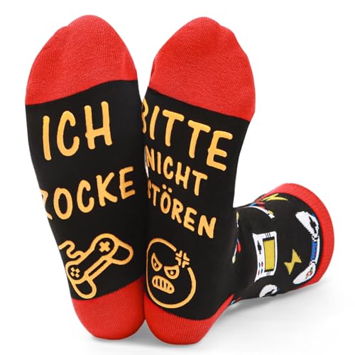Lustige Socken Gaming Socken Gamer Geschenk Mit Spruch Bitte Nicht Stören Ich Zocke Baumwollsocken Zocken Lustig Neuheit Geschenke Für Papa Opa Männer Freund Bruder Weihnachts Valentinstag Geburtstag
