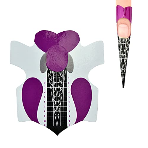 100Pcs Professional Stiletto Nail Forms Acrylic Curve Nails Uv Gel Nail Extension Nail Art Guide Form Self-Adhesive Sticker Hj-Ntf037 #TOP4