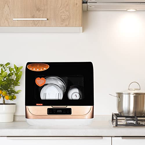 Snkourin Portable Countertop Dishwasher, Mini Dishwasher With 5L Large Capacity, 4 Wash Programs And Air Dry,360° Streak Free Deep Clean For Small Apartments,Dorms And Rvs (Gold) #TOP1
