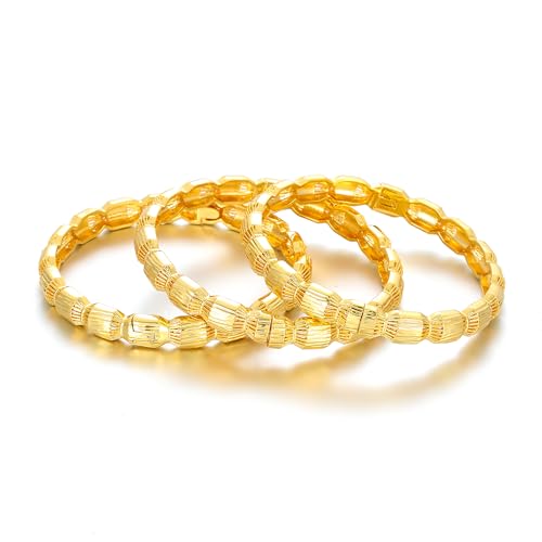 Ethlyn Birthday Gifts for her Gold Color Bangles Bracelet Jewelry for Mothers Day Valentines Anniversary Mom Wife Girlfriend （3pcs/lot） (MY1602) by Ethlyn - Used condition - US$10.97
