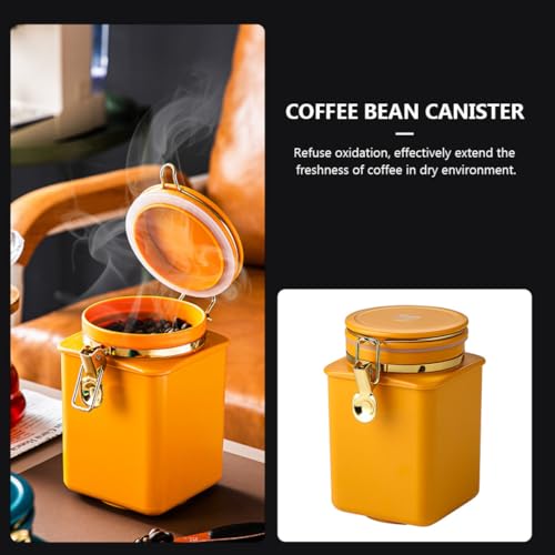 Recipiente hermético para granos de café naranja miniatura 3
