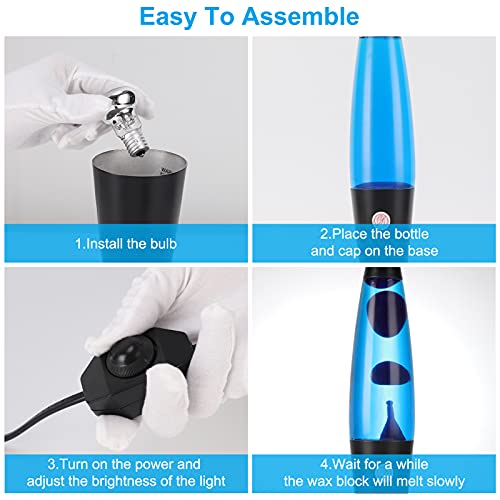 Edier Lava Lamp - 16 Inch Black Lava Lamp - R39 30W Bulb Lava Lamps For Adults Night Light For Home Office Decor Great Gift For Kids Women Girls Boys Birthday (Blue With Purple Wax) #TOP4