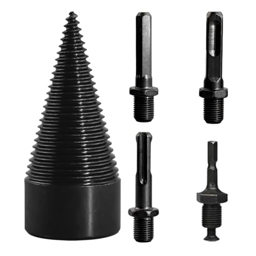 Dotmall Easy Split Broca - Broca de astilla de madera para taladros eléctricos, conductor de tornillo cónico, herramienta de corte de leña de alto rendimiento para troncos de árboles, divisor de acero