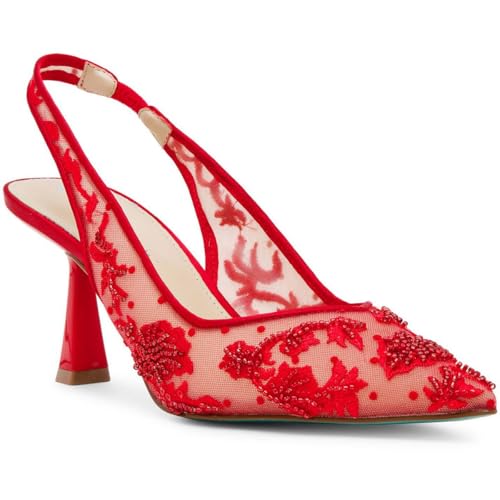 Betsey Johnson Nikki Damen-Slingback-Absatz, gepolstert, ohne Schnürsenkel, Rot/Ausflug, einfarbig (Getaway Solids), 38.5 EU