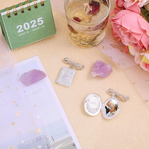 Image of CHGCRAFT Locket Brooch Bridal Bouquet Charm Flower Brooch Pin Brass Pins Set Memory Charm Coat Shirt Suit Collar Accessories for Backpack Clothing Badges