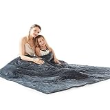 Roamfish Heated Blanket - Soft Flannel Sherpa Electric Blanket with 10 Heating Time Settings, 1-9hrs