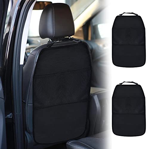 Rückenlehnenschutz Auto 2 Stk Autositz Schutz Rückseite Kinder und Organizer mit 2 Großen Taschen zum Aufbewahren von Kindersachen,Kick-Matten Schutz