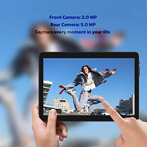 Tablet 10 inch, Android 8.1 Go Tablets PC, 3G Phablet with Dual Card Slot, Dual Camera, 1+16GB, GMS Certified, 1.3GHz, 1280x800 IPS, WiFi, Bluetooth, GPS - Black
