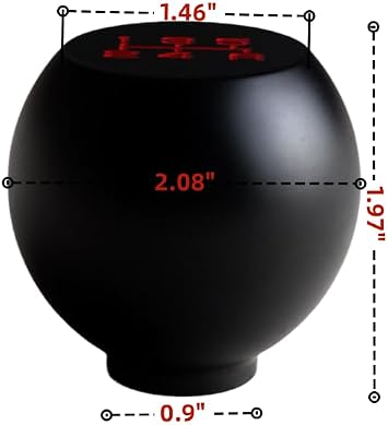 JGR Billet Aluminum Manual Shift Knob 5 Speed Pattern W/Flat Top M12x1.25 M10x1.5 M10x1.25 M8x1.25 Thread Size