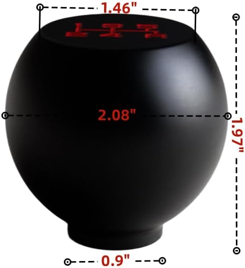JGR Billet Aluminum Manual Shift Knob 5 Speed Pattern W/Flat Top M12x1.25 M10x1.5 M10x1.25 M8x1.25 Thread Size