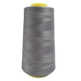 3000Yard Light Grey Thread for Sewing,Polyester Sewing Machine Thread for Overlocker Knitting Polyester Embroidery Threads