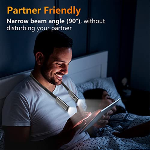 GONDSILY Book Light LED Neck Reading Light,Bendable Rechargeable Book Light for Reading in Bed,Eye Friendly - 3 Colors & 3 Brightness Levels Perfect for Bookworms Kids Crafts Knitting Travel (Gray) by GONDSILY - Used condition - Image 6