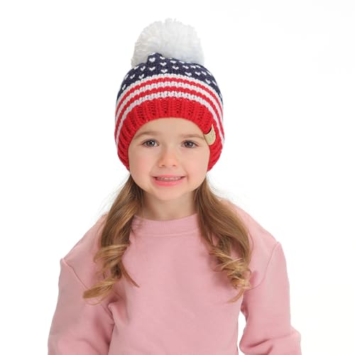 C.C American Beanie with Iceland Wool Pom for Women Unisex Soft Warm with Iceland Pom Knit Winter Skully Hat2