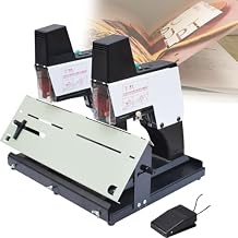 Electric Binder Machine,Desktop Stapler,Flat and Saddle Mode,Adjustable Intensity Levels,for Factory,Office,Home doublehead