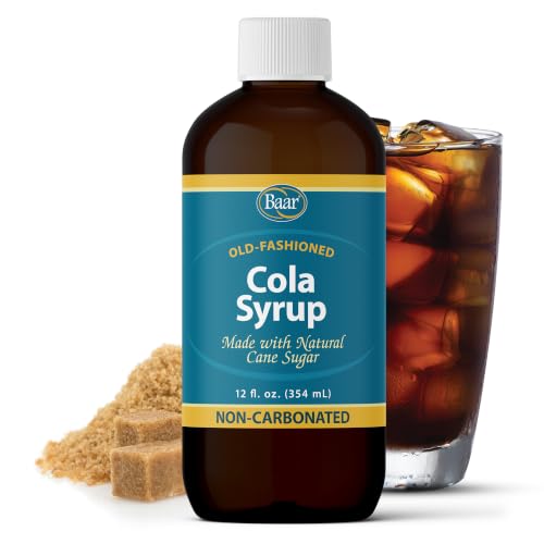 Baar Caffeine-Free Cola Syrup with Pure Cane Sugar, 12 oz