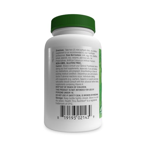 image for Health Thru Nutrition Vitamin K2 (MK-7) 100mcg – 120 Softgels | Mena