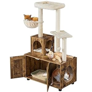 Yaheetech All-in-One Katzenbaum mit Katzenschrank