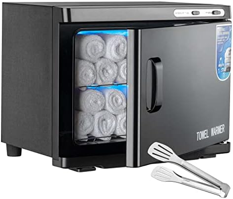 Hot Towel Warmer Cabinet with LED Light - JXSDLIY 23L Large Capacity Towel Cabinet for Bathroom 2-in-1 Professional Hot Towel Warmers for Facials SPA Massage Salon Heats Up Quick Towel Heater (black)