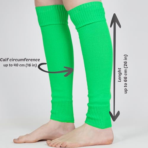 Image of Mysocks Leg Warmers Extra Soft Stylish Fancy Winter 80s Party Dance Neon Long Legwarmers for Women Girls Ladies