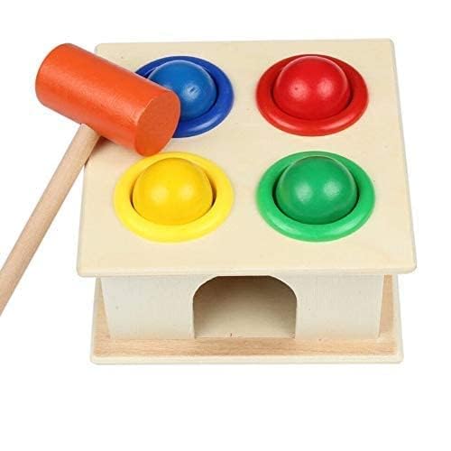 Wooden Hammer Ball Knock Pounding Bench with Box Case Fine Motor and Dexterity Skills Early Educational Toy Set for Kids 3+ Years (Hammer Ball) (B0CK32N2K8) Amazon Price History, Amazon Price Tracker