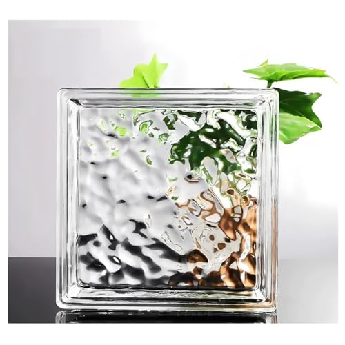 Bloque de cristal de alta transparencia, tabique de aislamiento rectangular transparente, 190 x 190 x 50 mm, resistente al sonido y al calor, perfecto para interiores y diseños modernos del hogar