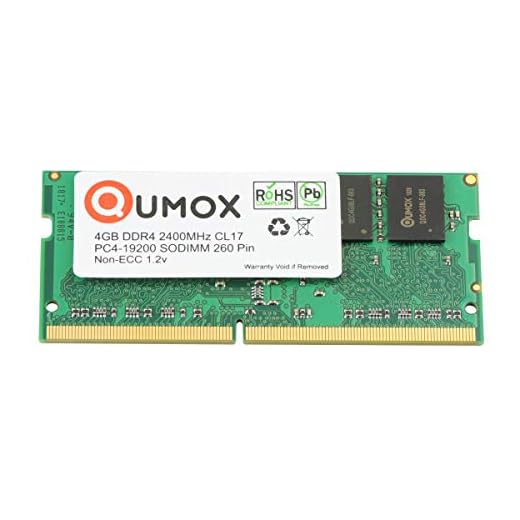 QUMOX 4Go DDR4 2400 2400MHz PC4-19200 PC-19200 (260 PIN) SODIMM Mémoire RAM 4Go
