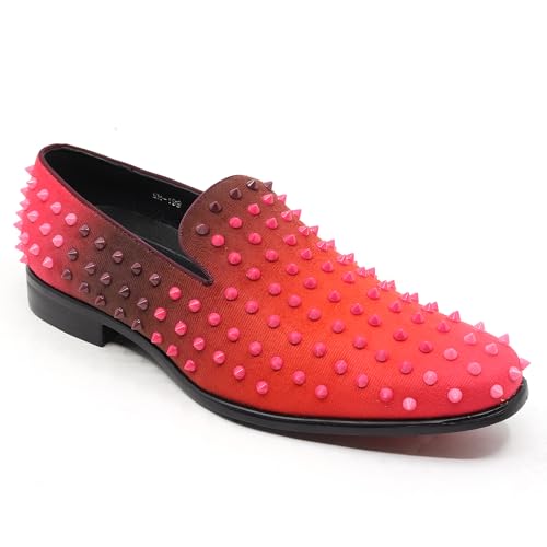Image of Metrocharm Men's Fashion Smoking Gradient Spike Dress Tuxedo Loafers Slip On Shoes SM-199