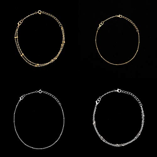 Image of Softones 12-18Pcs Ankle Bracelets Extenders-Extension for Womens Jewelry(1 2 3 Inch),with Lobster Clasp and O-Clasp from Gold Silver Rose Gold
